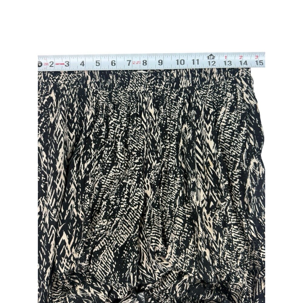 Stitch + Feather Black Cream Abstract Print Wide Leg Palazzo Pants Size L - Picture 6 of 6